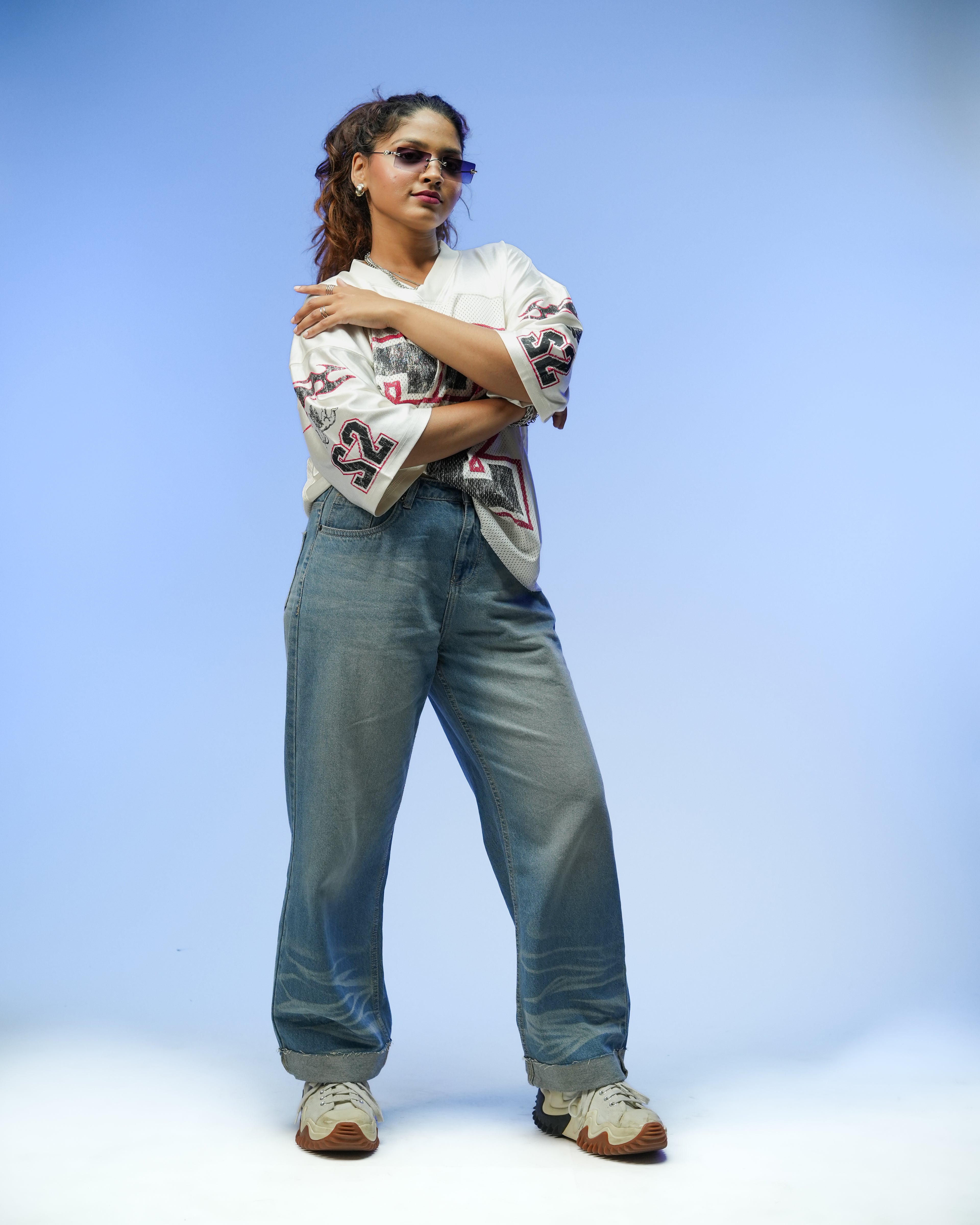 Sky Blue Cuffed Denim