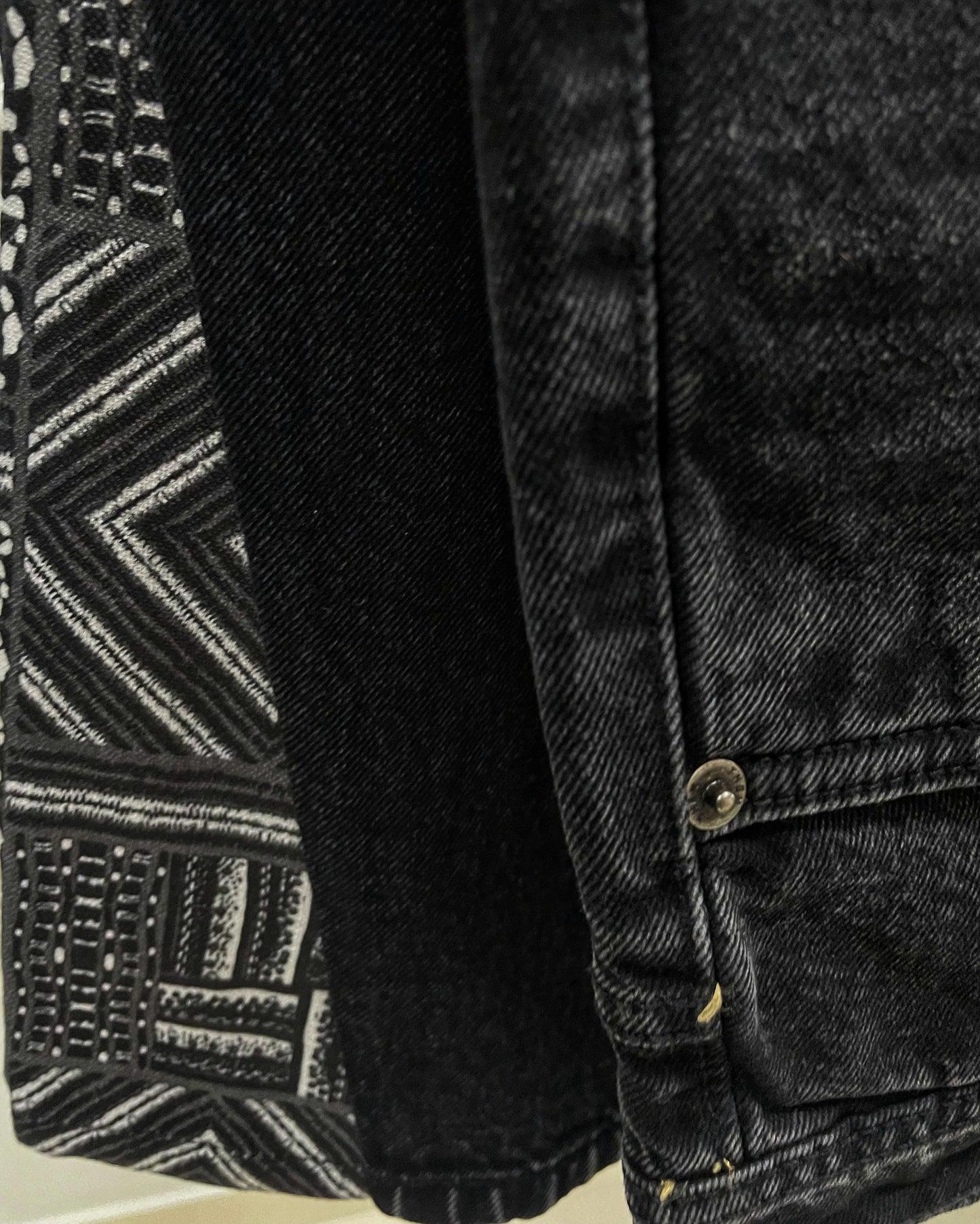 Bandhani Patchwork Black Denim